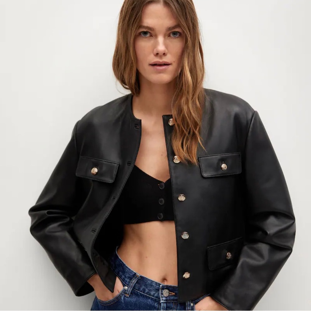 Mango 100% SHEEP LEATHER Jacket New, SIZE M